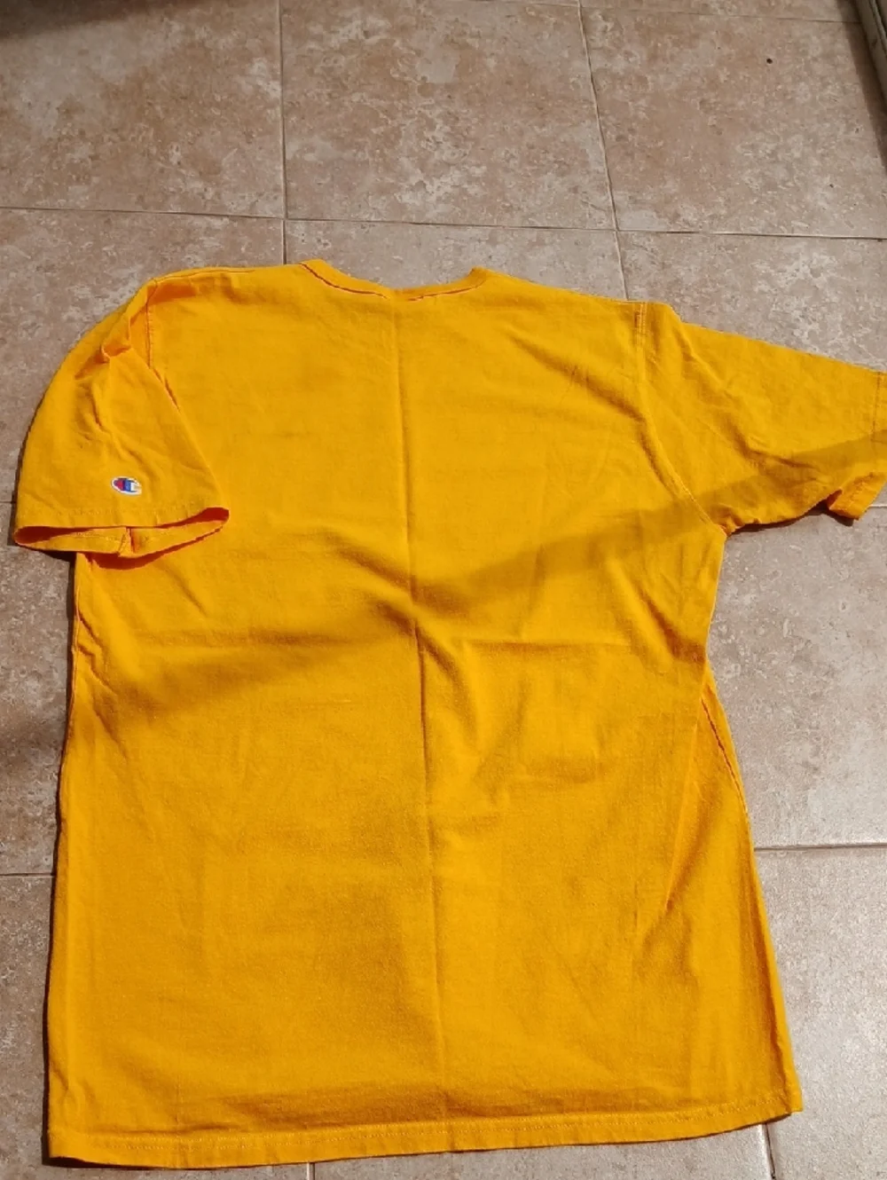 Champion Short Sleeve Crewneck T-Shirt in Yellow - Picture 4 of 4
